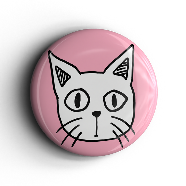 Cat Pink Circular 3d Pin Button